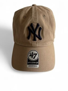 '47 Tan Baseball Cap with Navy NY Logo